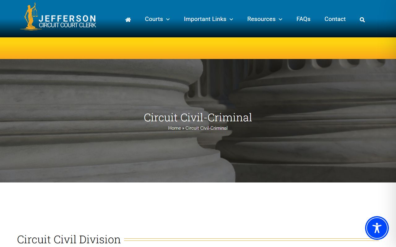 Jefferson Circuit Court Clerk Circuit Civil Division page