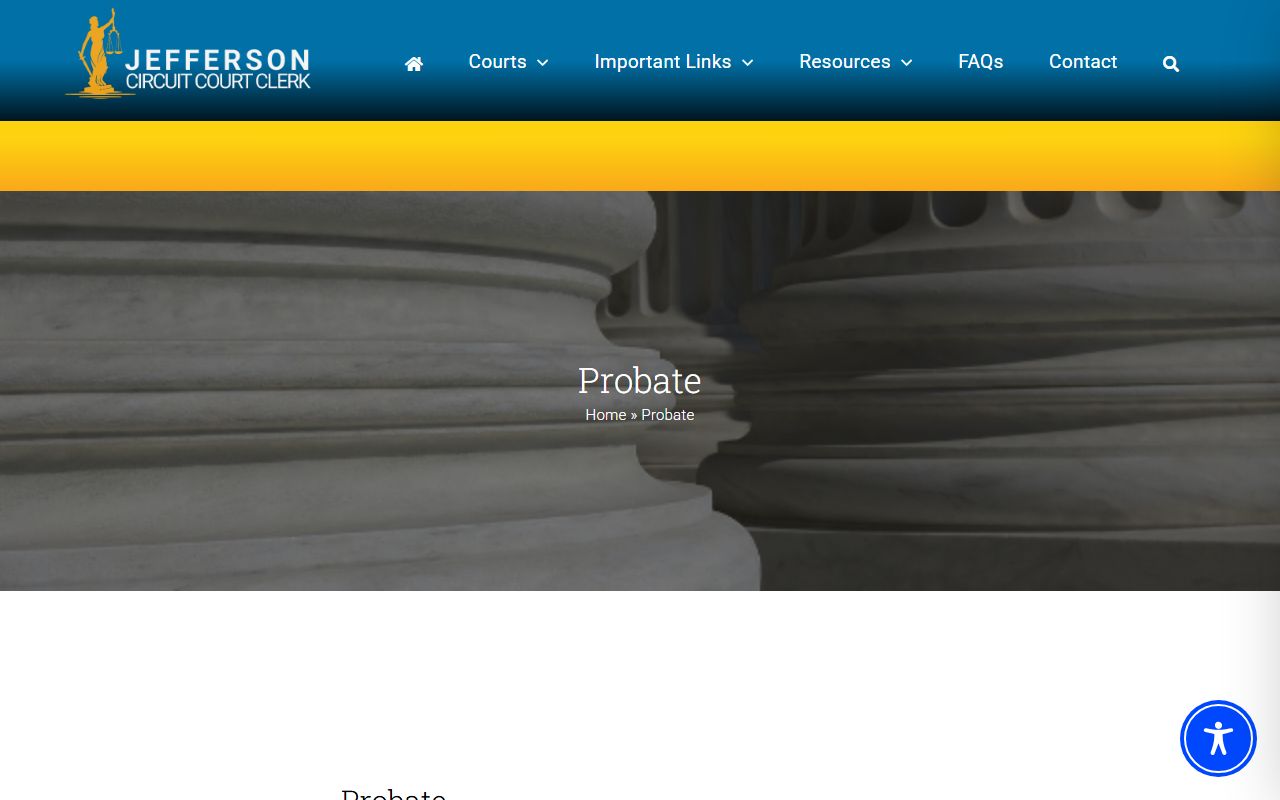 Jefferson District Court Probate Division page