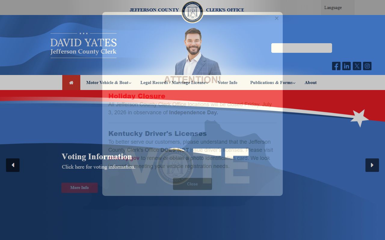 Jefferson County Clerk legal records page